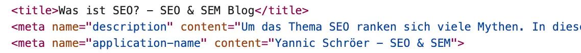 Meta Tags Code