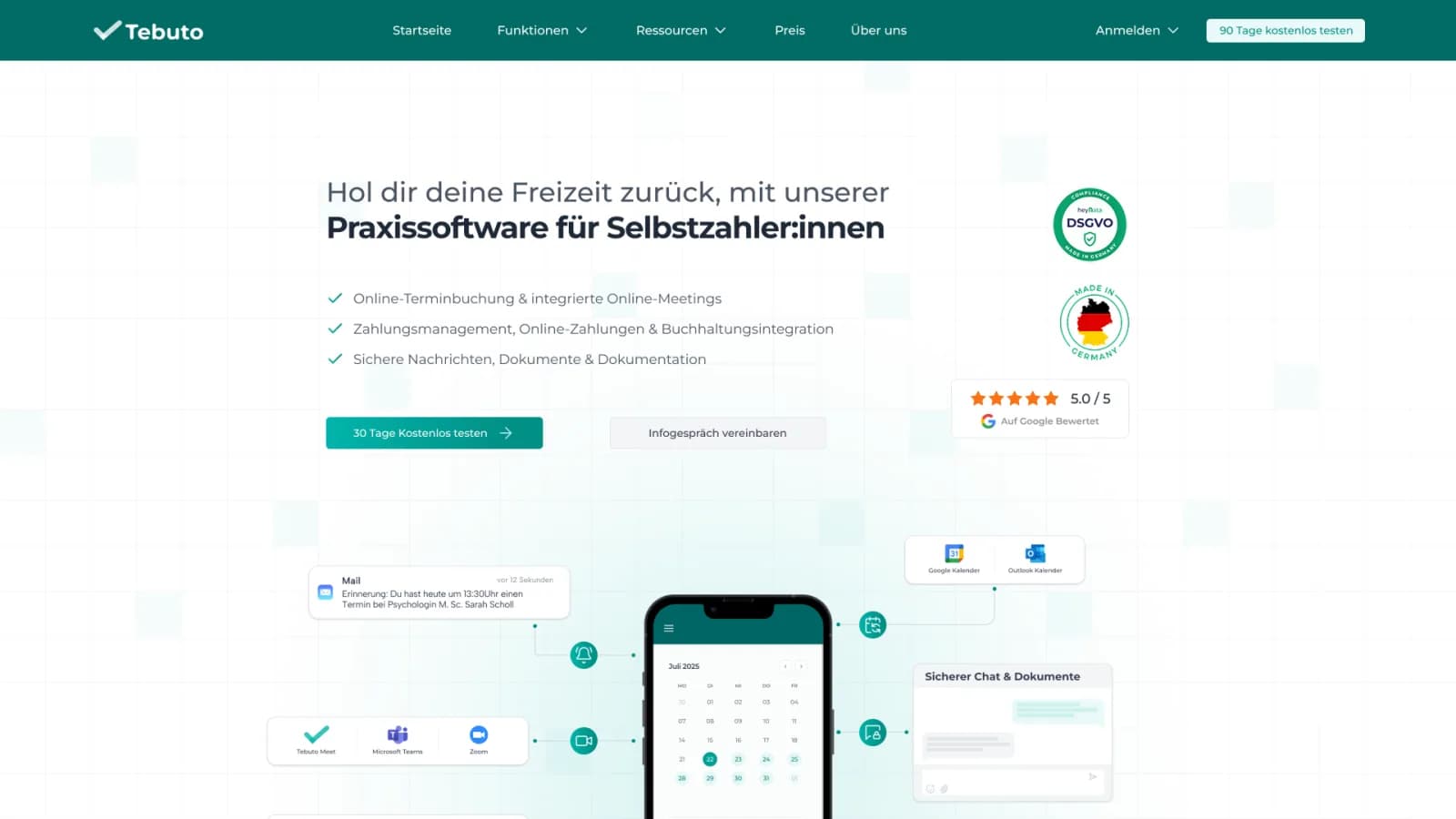 Vorschau der Website tebuto.de